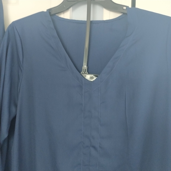 Amazon Orska Two Piece Navy Wide Leg Pants Suit Long Top 2XL - Picture 5 of 11